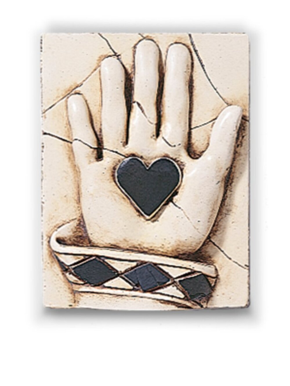 Sid Dickens Hand with Heart Memory Block Tile T-08 Retired Collection Love Truth